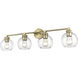 Jonatan 4 Light 35 inch Vintage Brass Vanity Light Wall Light